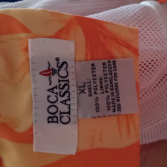 BOCA CLASSICS BNWOT MENS HAWAIIAN ORANGE W YELLOW FLOWER PRINT SZ XL - Picture 6 of 10